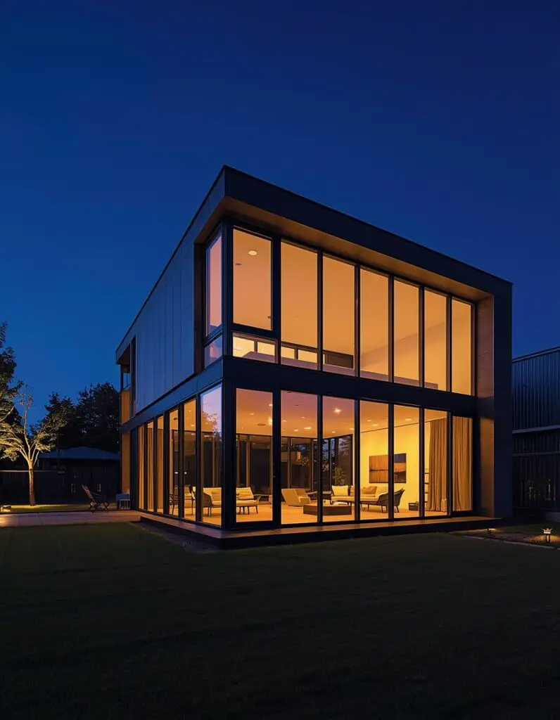 lucid origin the scene an ultra modern eco friendly home with clean lines and large glass win